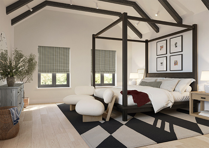 Tiles, Black - Roman Blind - Image 6